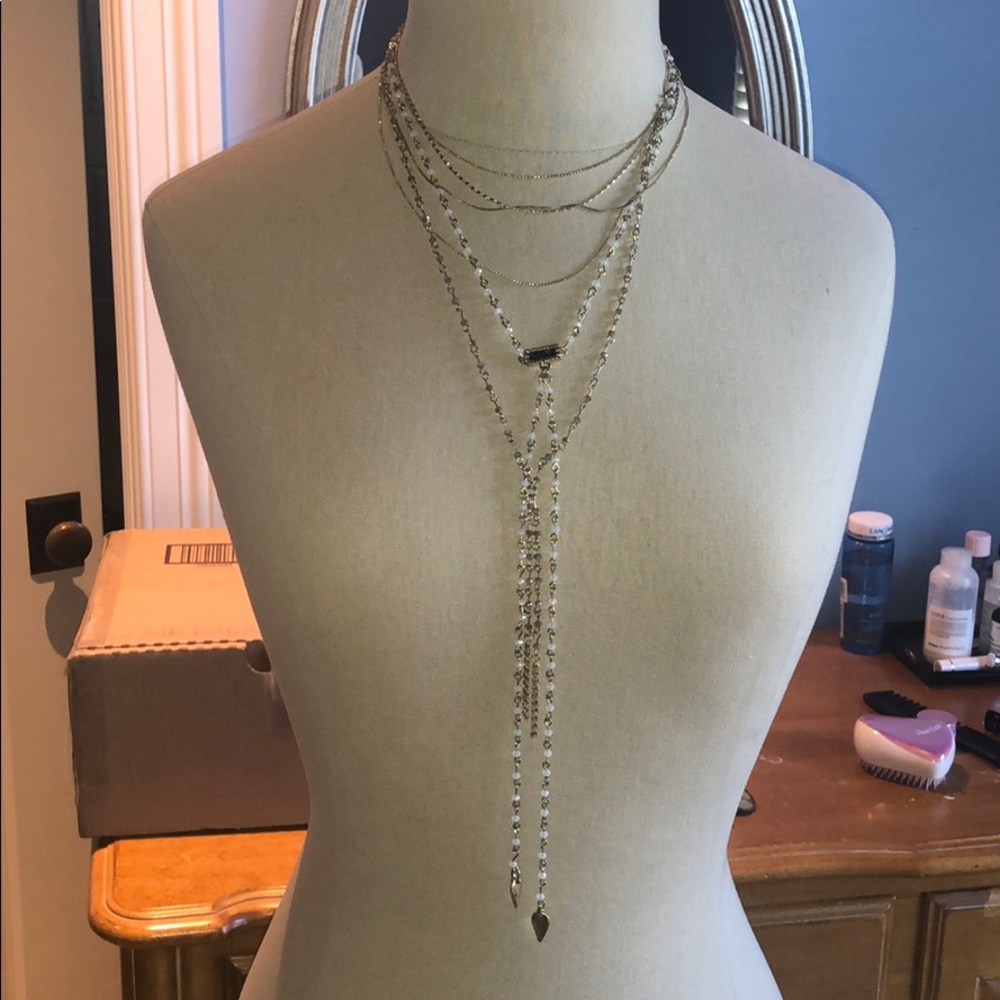 Layered green stone and good necklace